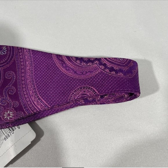 NWT $80‎ Ted Baker London [ MEN ] Preakness Paisley Silk Bow Tie in Berry Purple - Picture 3 of 9